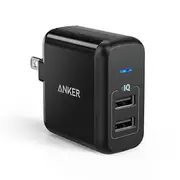 ANKER Elite Dual Port Wall Charger Wallcharger AC Home Charger Plug Charger Adapter Black