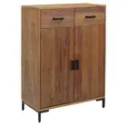 Shoe Rack Solid Pinewood Shoe Cupboard Shelf Stand Storage Black/Brown vidaXL