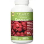 美國好市多特價 TRUNATURE CRANBERRY 蔓越莓高濃縮精華膠囊 140粒（效期：2025/09）