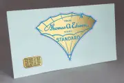 PRECUT 2 EDISON STANDARD & PATENT WATER SLIDE DECALS FOR PHONOGRAPH HORN