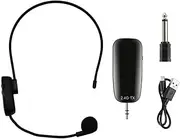 2.4GHz Wirel Microphone Professional Head- Mic Volume Amplifier Microphone Transmitter Receiver Rechargeable Wirel Voice Recording Microphone System 50M Working for Speech Teaching