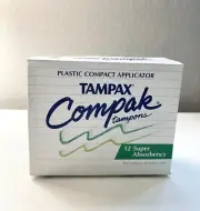 Vintage 1992 Tampax Compak Tampons Super Absorbency 12 Count Sealed