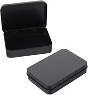 Milisten 2Pcs Game Cards Storage Box with Lid Iron Playing Card Case for Home Organization Black Desktop Storage Box for Card Decks and Jewelry