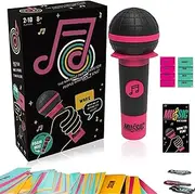 Kicttule Grab The Mic Game – Family Karaoke Party Games，Fun Games for Adults, 2-10 Players - Board Game for Bad Singers with 250 Lyrics (125 Cards)