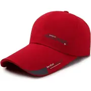 Men Women Snapback Baseball Cap Long Brim Visor Sun Hat Peaked Golf Sports Hat Red