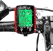 Bicycles Odometer and Speedometer, Wired Waterproof Cycle Bike Computer with LCD Display Waterproof Speedometer for Bike zzhugyin (Red)