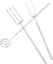 iplusmile 1 Set Stainless Steel Fondue Forks Dipping Tool for Chocolate Cheese and Meat Ergonomic Design for Comfortable Grip Versatile Cooking Utensils for Barbecue and Dining