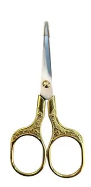Stainless Steel 5" Embroidery Sewing Scissors With Intricate Design Gold-Silver