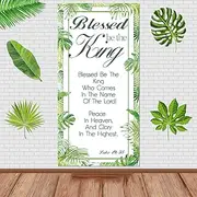 SmoothNovelty Palm Sunday Banner Easter Palm Sunday Backdrop Decoration Blessed Be the King Holy Week Banner Background for Church Decoration Religious Christian Sunday School Home Activities