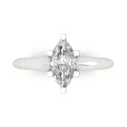 1CT Marquise Sapphire Wedding Bridal Promise Engagement Ring 14k White Gold
