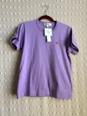 NWT Comme des Garçons Play Purple Heart Patch T Shirt Sz L