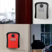 Safe Lock Key 4 Digit Combination Storage Box Padlock Security Wall Mounted Home