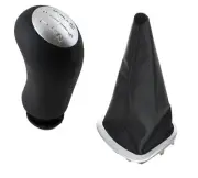 For Renault Clio III 2005-2012 5-Gang Gear Knob Silver Schaltmanschette Frame