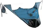 Camping Cots Hammock Hanging Bed Sleeping Bag for Camping Get-Together Hammock with Bed Net Family Camping Hammock(Blue)
