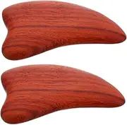 FRCOLOR 2pcs Heart Shape Board Scraping Tool for Face Neck Ergonomic Back Massager Natural Wood Facial Massager Design