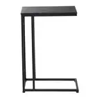 Litton Lane End Table 26" H X 18.5" W, Metal Frame C-Shaped Large Rectangle Wood