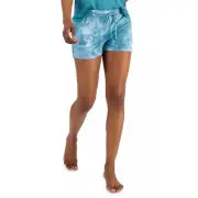 Macy’s Women's Essential Printed Jersey Pajama Shorts Teal Blue S
