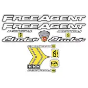 Free Agent - ELUDER - Cromo Printed on clear decal set - old school bmx