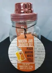 Peach Martini Mason Jar Glass Shaker Set By The Modern Gourmet JL025