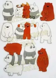 WE BEAR BEARS TRANSLUCENT STICKERS SET WATERPROOF DECAL CARTOON NETWORK