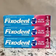 3 PACK-Fixodent Original Complete Denture Adhesive**2.4OZ(68g)x3**NEW-FREE Ship*