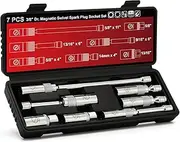 AIRTOON 7-Piece 3/8 Inch Drive Magnetic Swivel Spark Plug Socket Set, Includes 9/16-inch, 5/8-inch, 13/16-inch, 14mm, Enhanced Magnetic Design with Thin Wall Socket, Cr-v Steel, 6-Point &12-Point