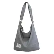 Grey Ladies Shoulder Bag Canvas Handbag Hobo Tote Purse Travel Messenger