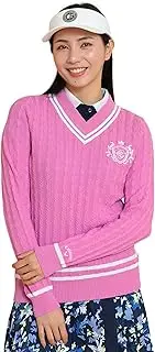 [Callaway] C25118200 Women's V-Neck Knit (Cable Knitting) / Golf