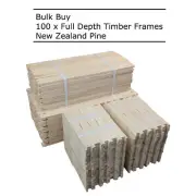 Bulk 100 Pack Full Depth Timber Beekeeping Frames Wood Beehive FD Wooden Frame