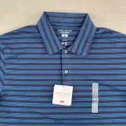 Uniqlo Roger Federer By JW Anderson AIRism Polo Shirt Men Large Blue Striped NWT