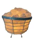 Himalayan Salt Lamp Bowl Fire Cage White Includes Power Cord + Globe