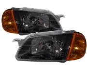 IsamuGenki BJ 1998-2000 4D/5D Clear Headlight Headlamp BLACK V2 for MAZDA LHD (for: Ford)