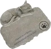 NOLITOY Pet Memorial Sympathy Present Cat Statue Resin Cat Tombstone Statue Outdoor Garden Stone