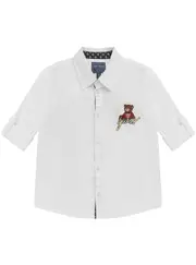 GUESS White Oxford Long Sleeve Shirt Size: 6, Cotton