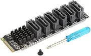 High Speed M.2 to SATA3.0 Adapter Card 6Gbps, ASM1166 Chip, Good Heat Dissipation, Supports 6Devices, for Thunderbolt Expansion, Works with OS X,