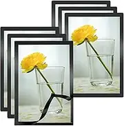 6 Pcs Magnetic Sign Holder 8.3×11.7 In Self Adhesive Display Frame Magnetic Double Sided Reusable Picture Rahmen for Poster Notice Photo Painting Artwork Storage Frames for Door Fridge Window Wall