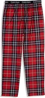 [Calvin Klein] Boys' Super Soft Brushed Micro Pajama Sleep Pant, Scotch Plaid Red, X-Large, Scotch Plaid Red, X-Large