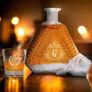 Personalized Whiskey Decanter for Dad, Decanter Set for him, Housewarming