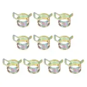 10 Pack Spring Band Hose Clamps for 14.5-15.2mm OD Hose Band Clips Gold