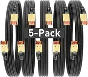 Reborn Cat 8 Ethernet Cable 6FT 5 Pack, Braided High-Speed Heavy Duty 40Gbps, 2000MHz with Gold Plated RJ45 Connector, Ethernet LAN Cable for Indoor/Outdoor Use - Perfect for Modem/Router/Gaming/PC