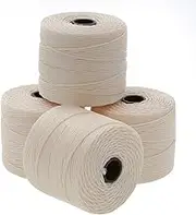 The Beadsmith S-Lon Bead Cord – .5 mm Twisted Nylon Cord for Stringing, 4 Spools, Vanilla Color, TEX210, 77 Yards per Spool