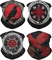 [GLUDEAR] 4 Pack Face Bandana Balaclava for Men Women, Sun UV Protection Reusable Half Mask Scarf Cycling Neck Gaiter