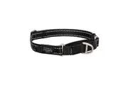 Large Black Dog Webbed Control Collar by Rogz 37cm to 56cm