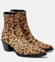 [Jimmy Choo] Jimmy Choo Cece 60 leopard-print calf hair ankle boots AU 8.5 brown