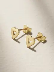 [Jennifer Meyer] Jennifer Meyer - Mini Open Heart 18-karat Gold Earrings - One size One size Gold