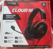 Hyper X Cloud 3 Wired Gaming Headset - Black/Red - Memory Foam Spatial Audio