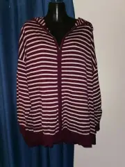 Autograph Plus Size xl Jacket Hoodie long sleeve burgandy &cream different col