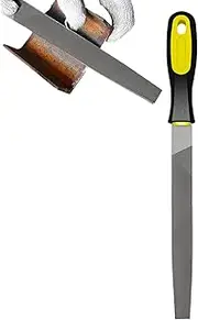 Flat Metal File Sharpening Tools, Safe Files & Rasps with Ergonomic Hand Grip Handles, Hand File Tool High Hardness 6/8/10 Inch Mill Hand File