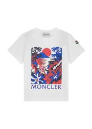 Moncler Kids Printed Cotton T-shirt (4-6 Years) - White Other - 4 Years 4 years