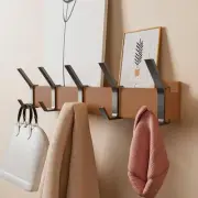 MOKIUER Coat Rack Wall Mount |17" Coat Rack with 5 Removable Double Hooks | C...